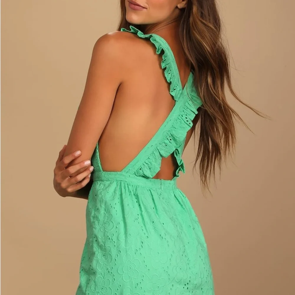 Lulu's Green Ruffled Tiered Sundress - Picture 2 of 8